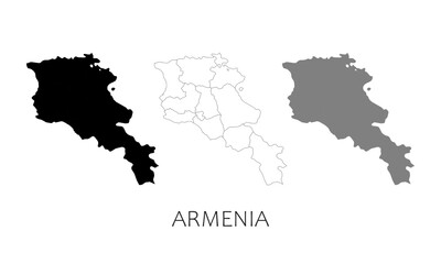Fototapeta premium Armenia map in high quality (black, white, grey)