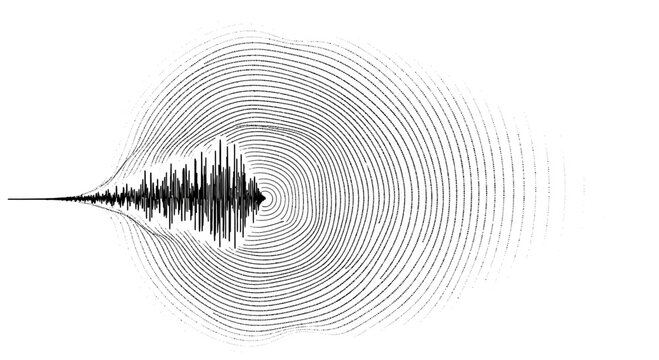 Sound wave pattern graphic design element.