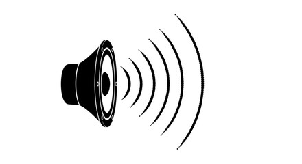 Black speaker icon with sound waves. © Shal_Kafa_Alfattah