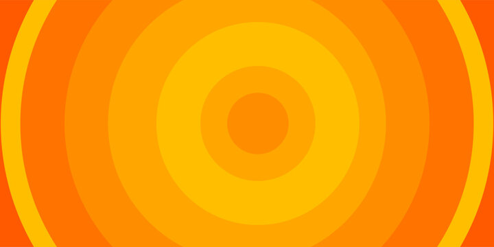Bright vector background with concentric circles in yellow to orange gradient, radiating from the center like a sunburst for a warm, and eye-catching effect.,eps10