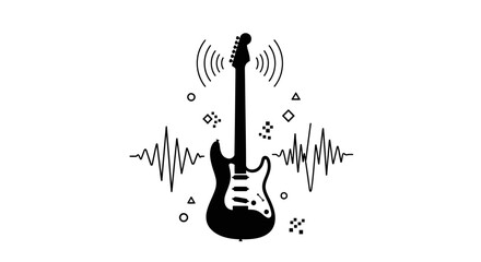 Electric Guitar Sound Wave Music. © Shal_Kafa_Alfattah