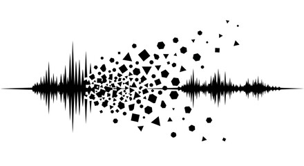 Sound wave with music particles. © Shal_Kafa_Alfattah