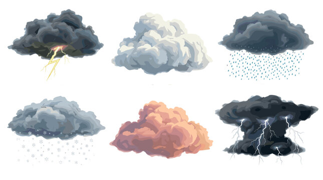 Stormy skies various cloud types displaying lightning and rain natural environment scenic viewpoint