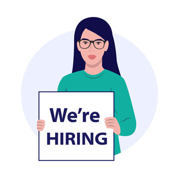 We are hiring. Colored vector illustration. 
