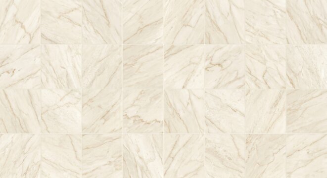 Light beige marble tile pattern with subtle veining and grid lines for interior wall or floor surface
