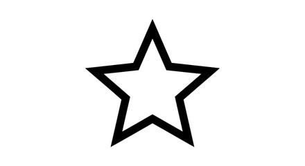 Fototapeta premium Clean, geometric star outline graphic for modern design projects, perfect as a favorite icon or a decorative element in digital interfaces and visual layouts
