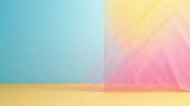 Soft pastel gradient fabric layers creating a delicate interplay of colors, light, and texture.