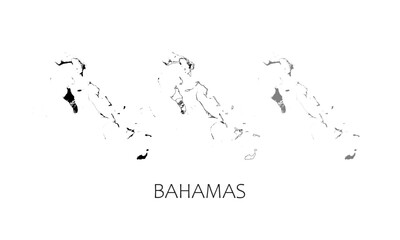 Obraz premium Bahamas map in high quality (black, white, grey)