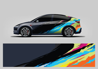 colorful vector background for decal or wrap car design © Lancar
