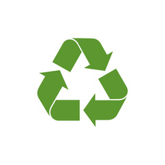 Fototapeta premium Green Recycling Symbol Isolated on White Background.