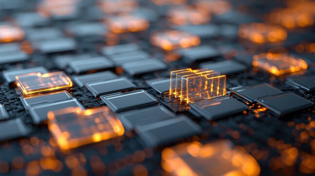 Data security and information governance digital transformation concept glowing folders representing data migration data management and cloud computing solutions. High quality photo