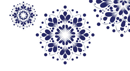 Intricate Blue and Gold Mandala Design with Floral Motifs. © art.Co