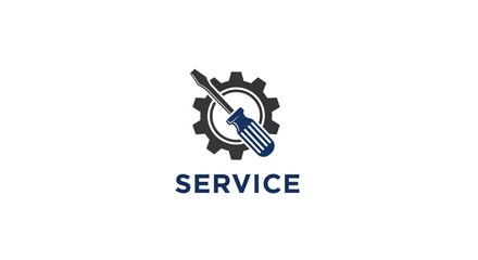 Fototapeta premium Screwdriver and Gear Icon - Service and Repair Concept