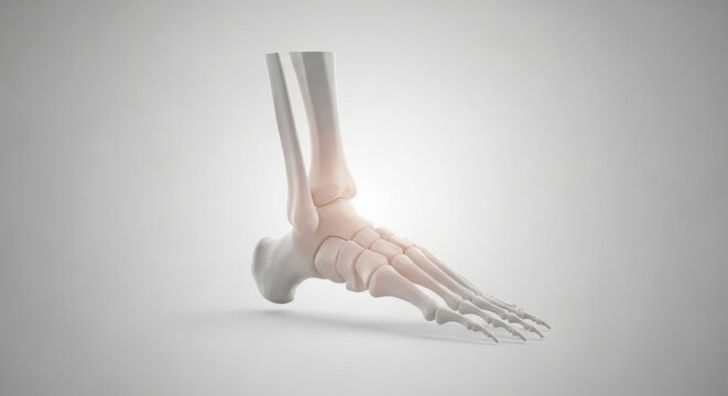 Human Foot Bones Anatomy Rendering Medical Visualization of Skeletal Structure for Educational Purpose and Podiatric Health Orthopedic Study Material Anatomical Artwork
