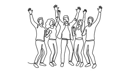 Obraz premium A group of people celebrating together.