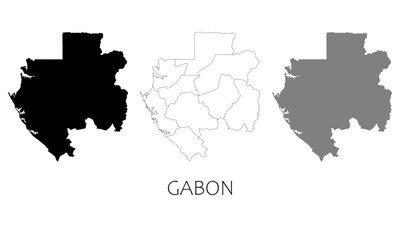 Fototapeta premium Gabon map in high quality (black, white, grey)