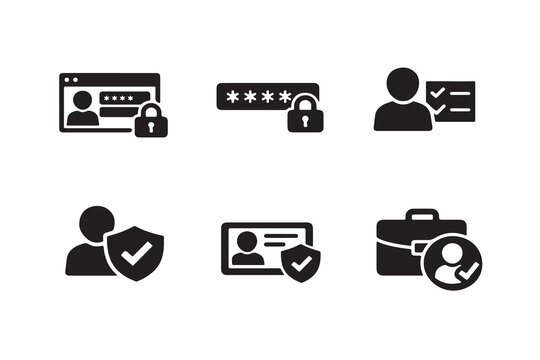 multi factor authentication icons set on transparent background high quality professional detailed modern