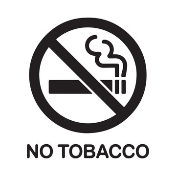 No smoking icon black silhouette of cigarette in a prohibition circle