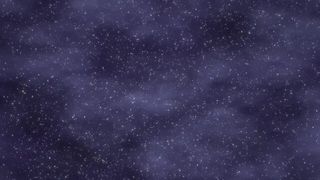Dynamic cosmic journey through stardust and nebulae, light particles moving through space, immersive celestial animation.