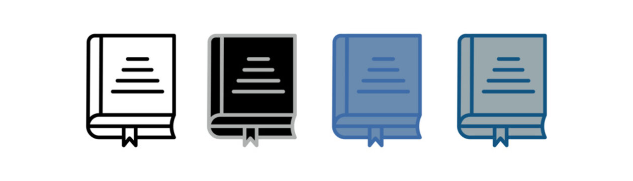 
study icon set multiple style collection with book design