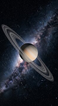 Saturns Majestic Rings Against a Cosmic Tapestry of Stars.