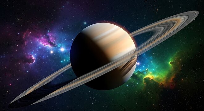 Saturns Rings - A Celestial Dance in the Cosmos.