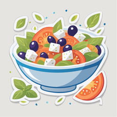 Fototapeta premium Fresh Greek Salad in a Bowl