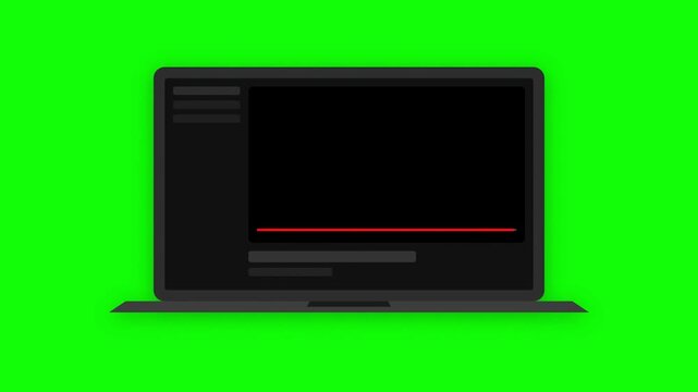 Animated Laptop with Video Player and Clickable Play Button