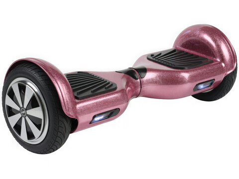 Pink hoverboard isolated on transparent background, a selfbalancing scooter
