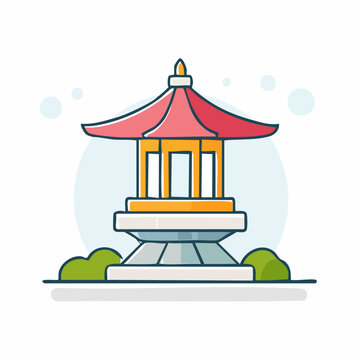 Stylized Japanese Lantern Illustration