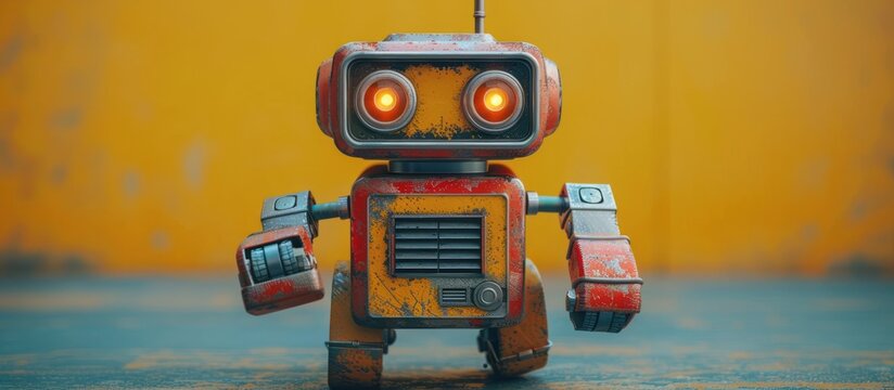 Abstract Running Retro Robot