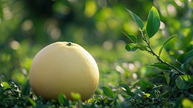 pomelo isolated on spring background