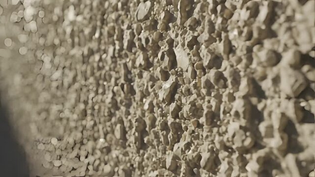 Closeup texture of a rough speckled wall with varied colors.