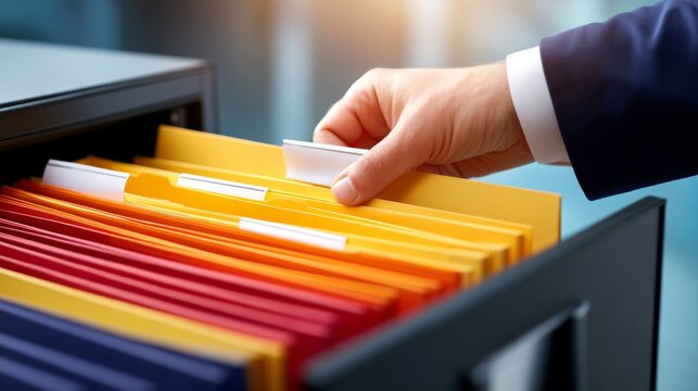 Organizing Stacked Document Folders Inside a Filing Cabinet Drawer