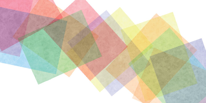 Colorful Overlapping Transparent Geometric Square Patterns