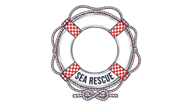 Sea Rescue Life Preserver Ring Symbol.