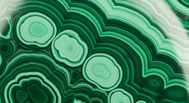 Abstract background texture of polished green malachite mineral stone