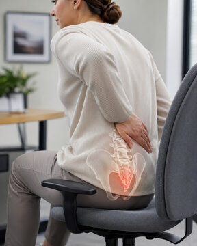 Coccyx Tailbone Pain While Sitting Clinical Concept