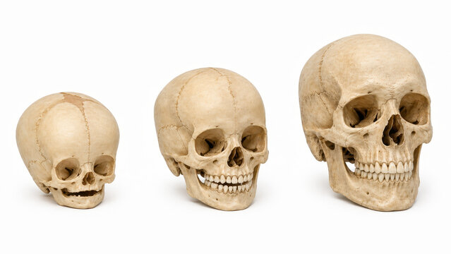 Human Skull Development from Infant to Adult Comparison