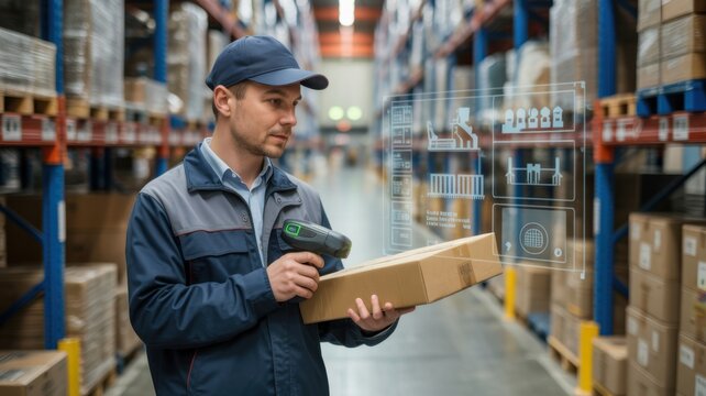 Man in warehouse holding clipboard