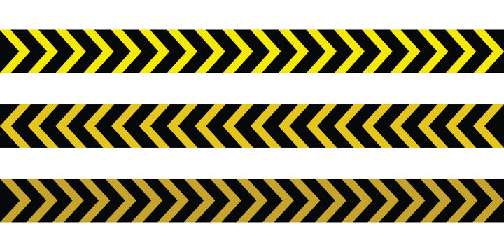 Warning tape safety stripe. Caution barrier stripe for safety zone, blocked area, website page, road work, site maintenance, redesign progress. Warning  stripe icons vector illustration.