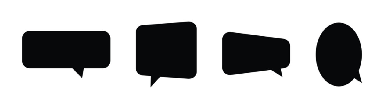 A set of chat box designs for comments on social media or comics. Quoter box vector designs of speech bubbles, text boxes, and conversation. Vector illustration.
