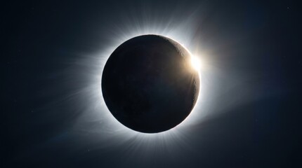 Fototapeta premium Stunning Solar Eclipse - A Celestial Spectacle in the Sky.