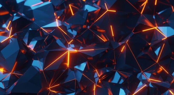 Abstract tech background futuristic digital network with glowing lines and geometric shapes for modern technology concepts