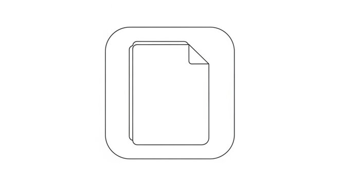 Bold document reader app icon modern vector illustration isolated on white background