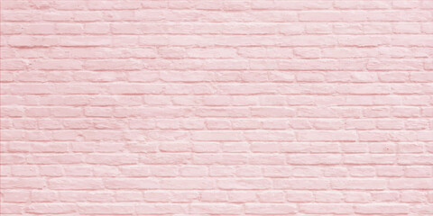 Fototapeta premium A textured pink and red brick wall background featuring a solid stone pattern of old urban brickwork with weathered cement and brown architecture surfaces