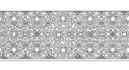 Intricate Geometric Islamic Pattern Border Design. © Basma_Isyraq