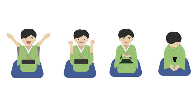 手や顔で表情豊かに表現する落語家
