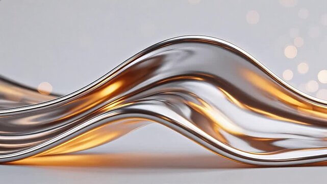 Abstract flowing metallic wave