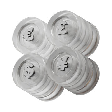 3d icon business and finance coin stack